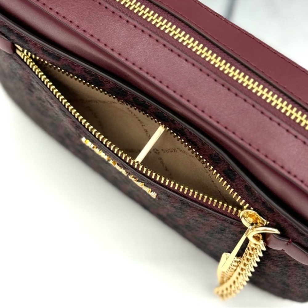 Michael Kors Large Jet Set Item EW Chain Xbody Crossbody Bag Ox Blood Multi - Picture 9 of 12